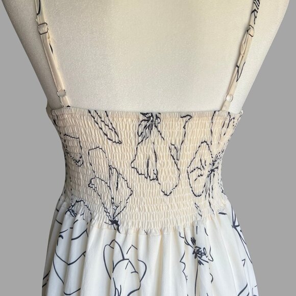 Ecowise White Floral Line Art Cutout Sundress – Size S - Picture 6 of 9